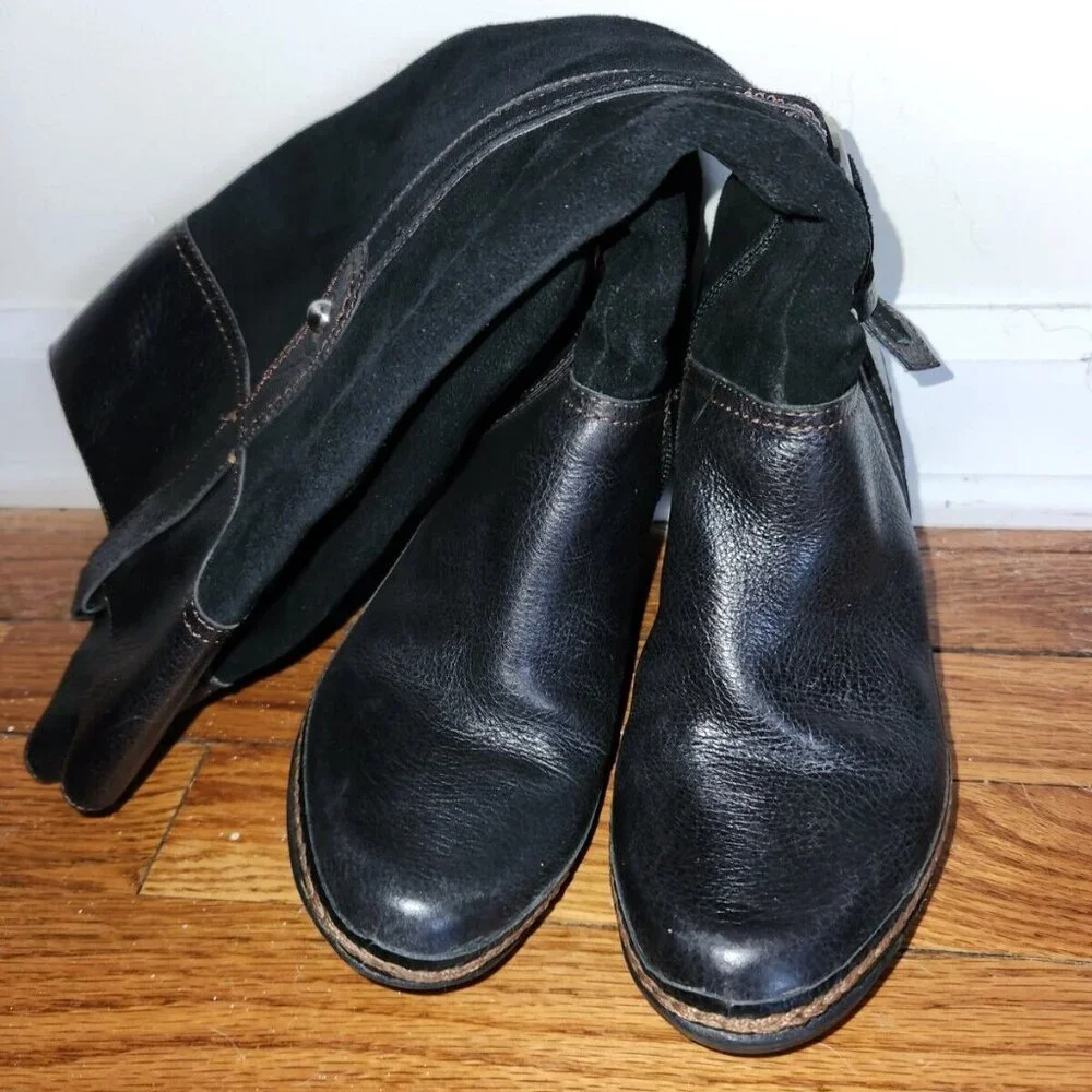 Naturalizer Boots Black Leather Tall Classic Dandy N5 Comfort Women's Sz 7.5 W - Picture 8 of 9